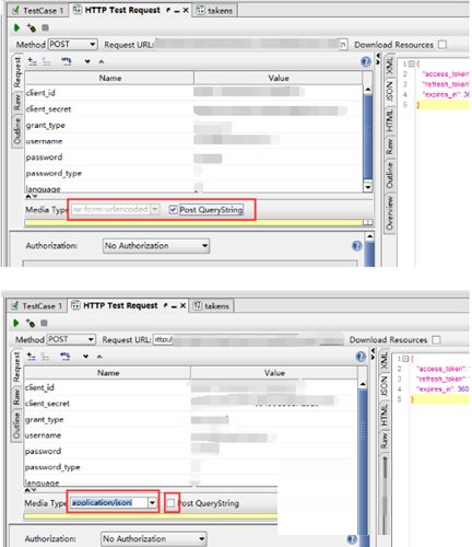 使用post 中application/x-www-form-urlencoded传递参数