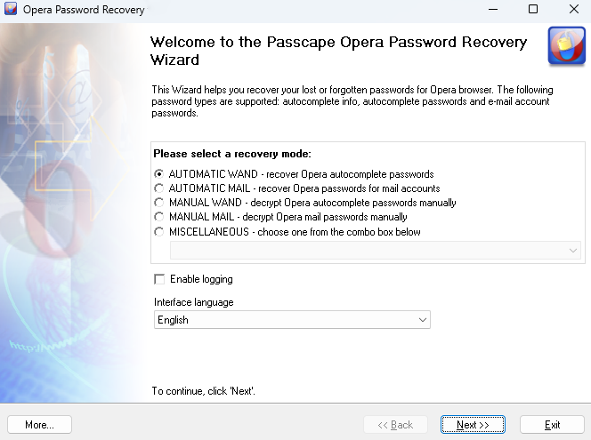 Opera Password Recovery